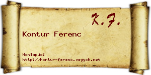 Kontur Ferenc névjegykártya