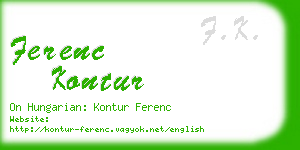 ferenc kontur business card